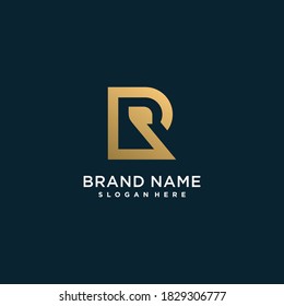 Letter logo with initial R, golden, technology, company, business, concept, Premium Vector Part 1