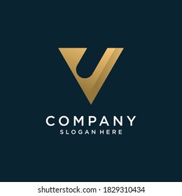 Letter logo with initial V, golden, technology, company, business, concept, Premium Vector Part 6