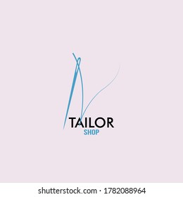the letter logo, the logo inspiration from threads and needles. suitable for tailor shops, clothes, sewing tools, sewing machines.