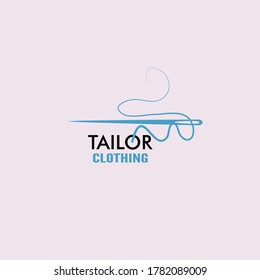 el logo de la carta, el logo inspirado en hilos y agujas. apto para tiendas de sastre, ropa, herramientas de coser y máquinas de coser.
