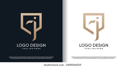 letter logo J with creative abstract concept design premium vector