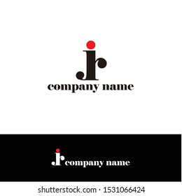 the letter logo jr or rj in a classic style