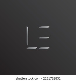 Logo des Briefes LE. Für jedes Feld kann ein einfaches Logo-Design verwendet werden.