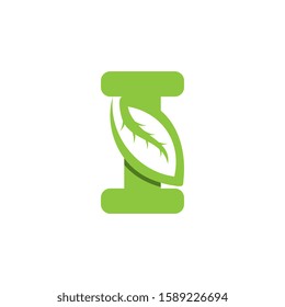 I Letter logo leaf concept template design