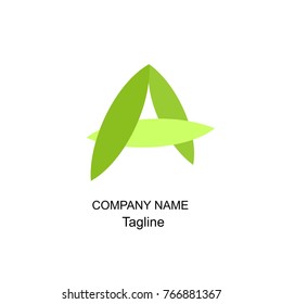 letter A logo of leave