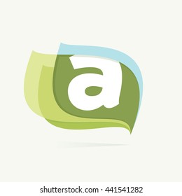 Letter A logo in leaves or flags icon. Colorful vector design for banner, presentation, web page, app icon, card, labels or posters.