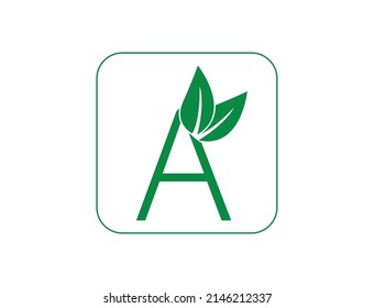 logotipo de letra con ilustración vectorial de hojas 