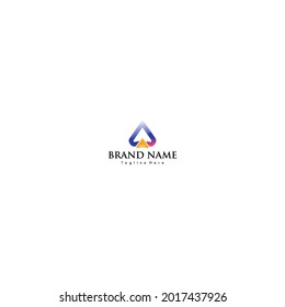 The letter A logo is like love. Suitable for companies with the initials A