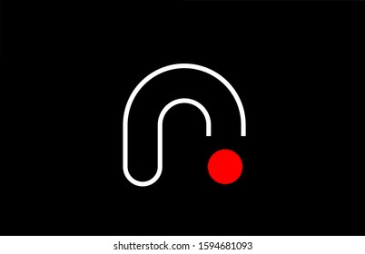 letter a logo line black background alphabet design icon for business with red dot. Suitable for a company logotype