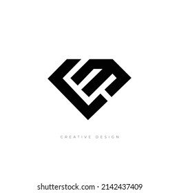 Letter logo LM diamond shape concept