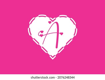 A letter logo with love icon, valentines day design template