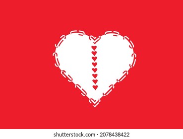 I letter logo with love icon, valentines day design template