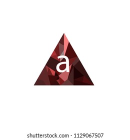  A Letter Logo With Low poly Triangle Background