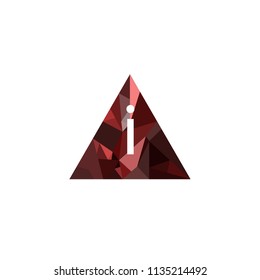 I Letter Logo With Low poly Triangle Background