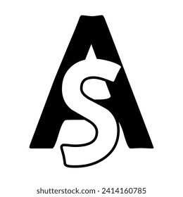 Letter Logo Luxury Flat Vector Logo Design Template Element. Design im Art-Style-Stil für luxuriöse Unternehmen, persönliche Branding. SA Letter Abstract AS Creative Letter Logo.