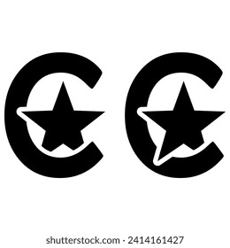 Elemento de plantilla de diseño de logotipo de vectores planos de lujo con logotipo de carta. Diseño de logotipo de estilo artístico para empresas de lujo, marca personal. Letra C letra creativa C y logotipo de estrella Resumen.
1.ᵉʳ