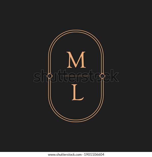 Letter Logo Luxury. Gold Beauty Cosmetics Logo\
Monogram. Vector graphic elegant logotype. Ornament logo and icon\
design vector. Letter L\
M