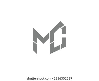 Letter Logo m c Vector graphics and illustrations