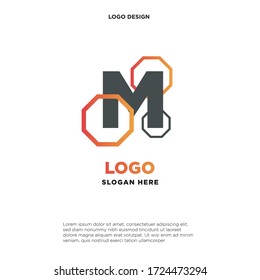 the letter logo M. with the shape of a hexagon.template modern.isolated white. business logos, for companies and graphic design. illustration vector
