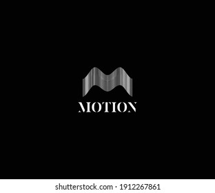  logotipo de letra M onda creativa