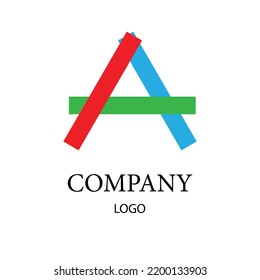 Ein Brieflogo aus roten, grünen Streifen, Firmenvektorlogo