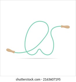 A letter logo made of jumping rope. Vector isolated font app logo, sports and healty design and more