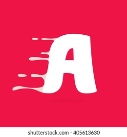 A letter logo made of milk. Vector design template elements for your poster or corporate identity.
