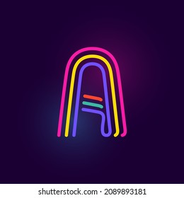 El logo de una carta está hecho de tres líneas de neón. Tipo de letra vectorial con efecto brillante. Perfecto para la identidad del casino, vívida banner de venta y afiches futuristas. 