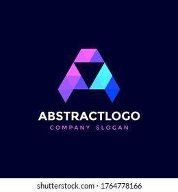A letter logo mark icon design vector template for  technology or any business company