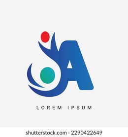 Letter A logo, Medical, suitable for technology, digital, computer, brand, network, app, mobile icon design template elements