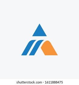 letter A logo with minimal design. Elegant geometric vector logotype.