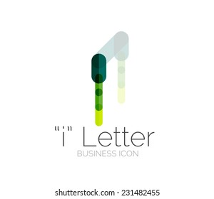 I letter logo, minimal line design, business icon