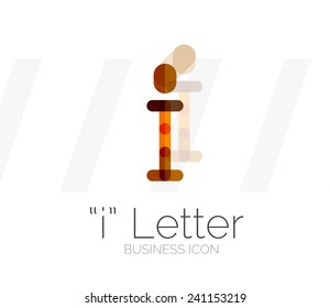 I letter logo, minimal line design, business icon