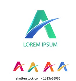 letter A logo with a modern color gradation