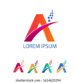 letter A logo with a modern color gradation