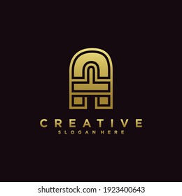 letter a logo with modern concept gold gradient color style. Premium Vector. part 4