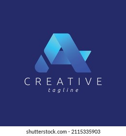 Letter a logo with modern gradient color