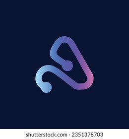 A Letter Logo with a modern Gradient Design, A letter wire tech logo
