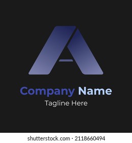 A letter logo with modern gradient. Vector graphics of letter A. Simple lettering logo template. Business logo vector. Best used for technology company