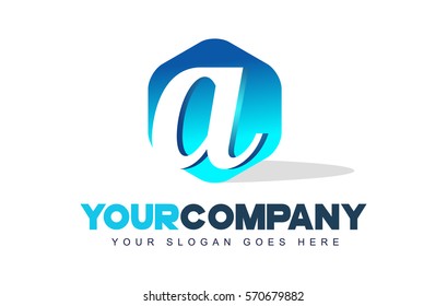a Letter Logo. Modern Hexagon Logo Shape Design Vector.