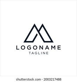 Letter AM logo in modern line art design logo vector template.