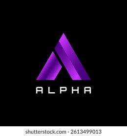 Letter A Logo Modern Purple Gradient Design