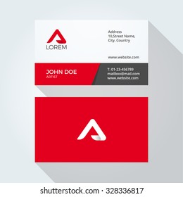 A Letter Logo Modern Simple Abstract. Corporate Business card design template