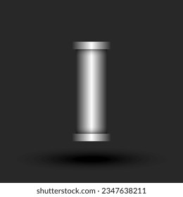 Letra I logo monograma 3d construcción de forma de manga metálica de tubería con bridas, identidad de tipografía creativa de color plata, diseño de estilo industrial con logotipo metálico.