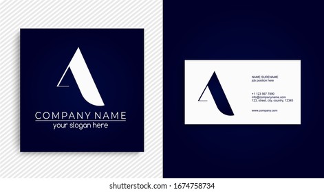 Letter А logo or monogram. blank for business card. For your business. Vector sign.