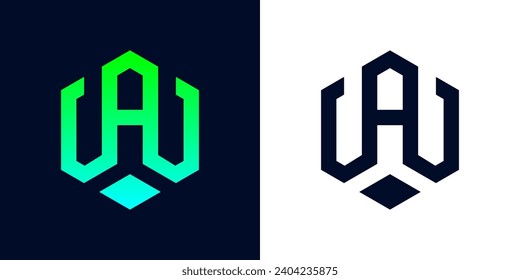 La letra Monograma del logotipo A combinado con el logotipo de la pluma