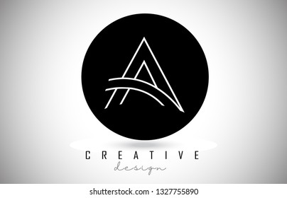 A Letter Logo Monogram Design. Creative A Letter Icon with Black Lines Vector Illustration.