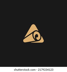 A Letter Logo Monogram Design. Creative A Letter Icon with Gold  Icon Vector Illustration.
