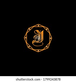 I letter logo monogram design on black background.I letter logo for fashion design