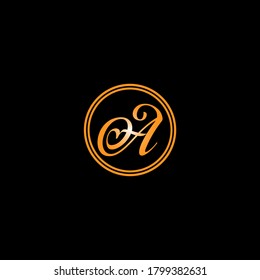 A letter logo monogram design on black background.A letter logo for fashion design